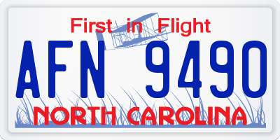 NC license plate AFN9490