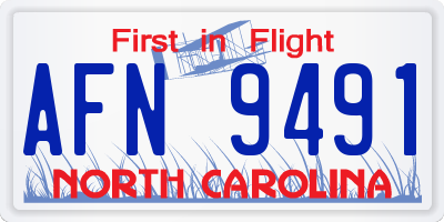 NC license plate AFN9491