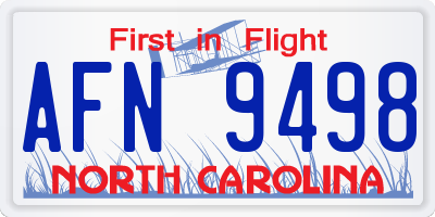 NC license plate AFN9498