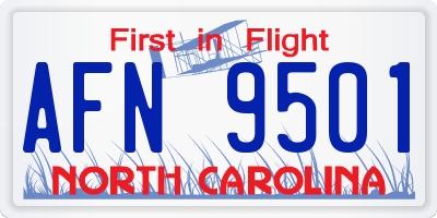 NC license plate AFN9501