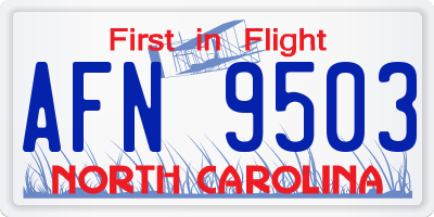 NC license plate AFN9503
