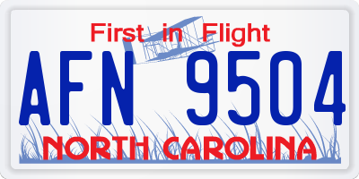 NC license plate AFN9504
