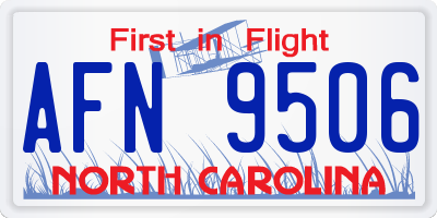 NC license plate AFN9506