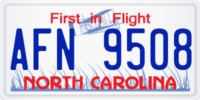 NC license plate AFN9508