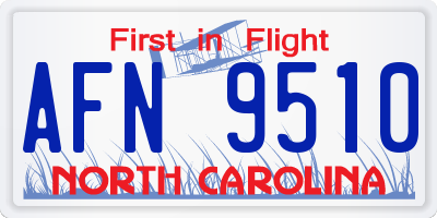 NC license plate AFN9510