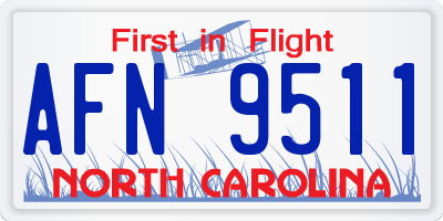 NC license plate AFN9511