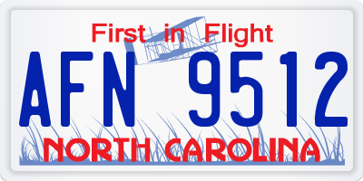 NC license plate AFN9512