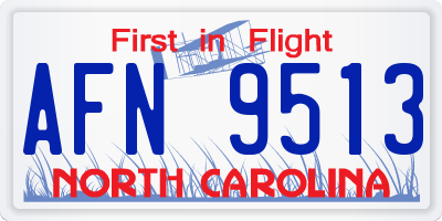 NC license plate AFN9513