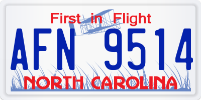 NC license plate AFN9514