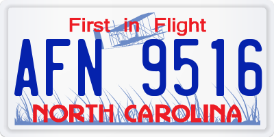 NC license plate AFN9516