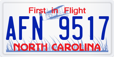 NC license plate AFN9517