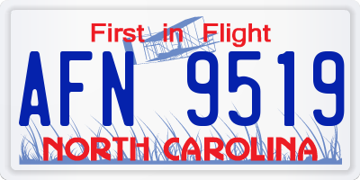 NC license plate AFN9519