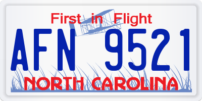 NC license plate AFN9521