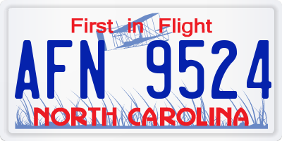 NC license plate AFN9524
