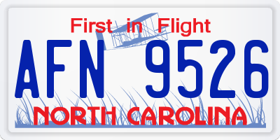 NC license plate AFN9526