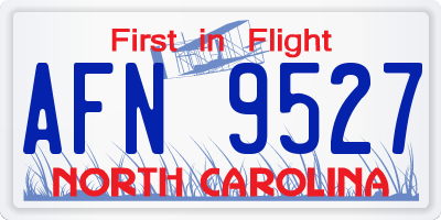 NC license plate AFN9527