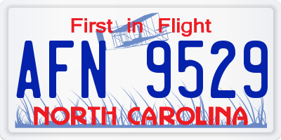 NC license plate AFN9529