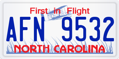 NC license plate AFN9532