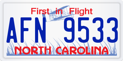 NC license plate AFN9533