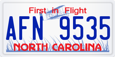 NC license plate AFN9535