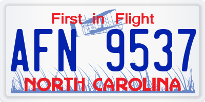 NC license plate AFN9537