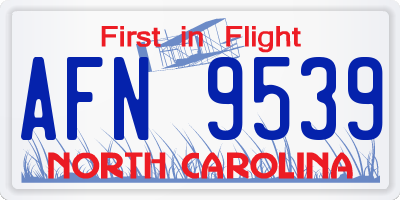 NC license plate AFN9539