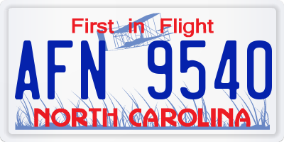 NC license plate AFN9540