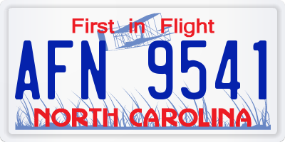 NC license plate AFN9541
