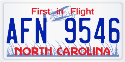 NC license plate AFN9546