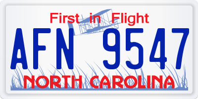 NC license plate AFN9547