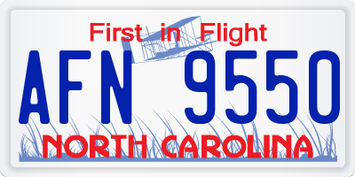 NC license plate AFN9550