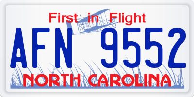 NC license plate AFN9552