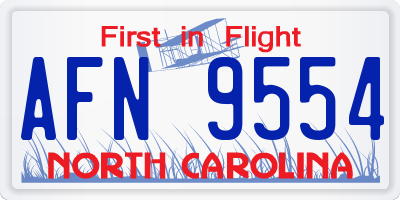 NC license plate AFN9554