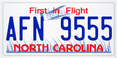 NC license plate AFN9555