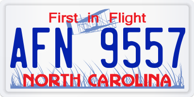 NC license plate AFN9557