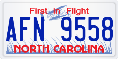 NC license plate AFN9558