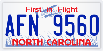 NC license plate AFN9560