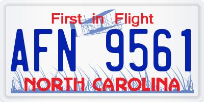 NC license plate AFN9561