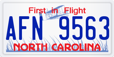 NC license plate AFN9563