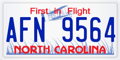 NC license plate AFN9564
