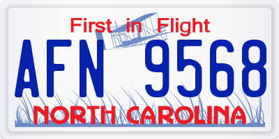 NC license plate AFN9568