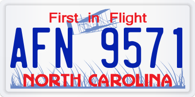 NC license plate AFN9571