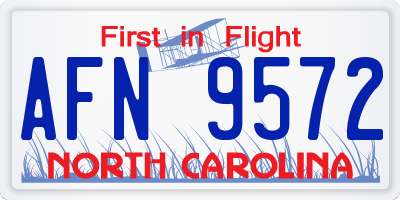 NC license plate AFN9572