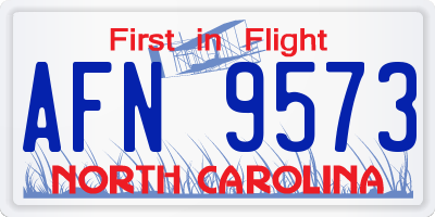 NC license plate AFN9573