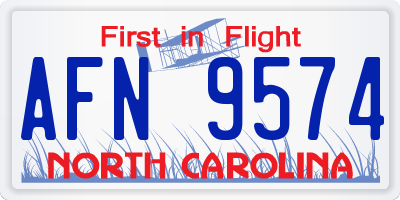 NC license plate AFN9574