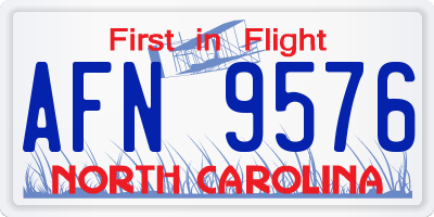NC license plate AFN9576