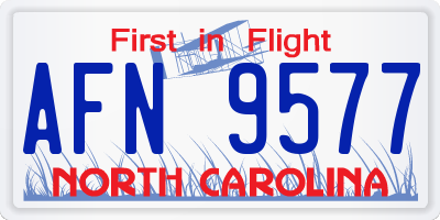 NC license plate AFN9577