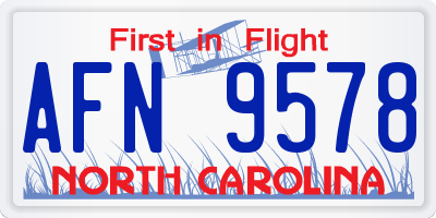 NC license plate AFN9578