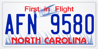 NC license plate AFN9580