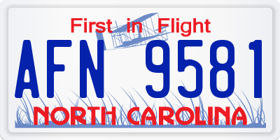 NC license plate AFN9581